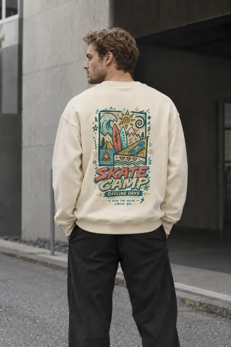 “Offline Days” Unisex Sponge Fleece Crewneck Sweatshirt | Bella + Canvas 3901