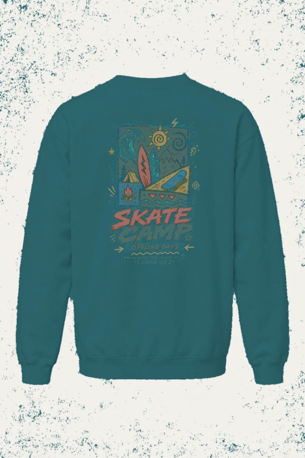 "Offline Days" Unisex Sponge Fleece Crewneck Sweatshirt | Bella + Canvas 3901