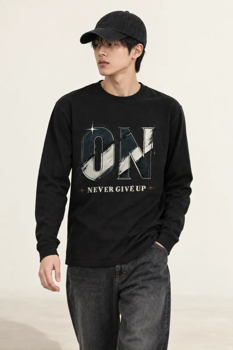 "OK Never Give Up" Unisex Longsleeve T-shirt | Gildan 2400