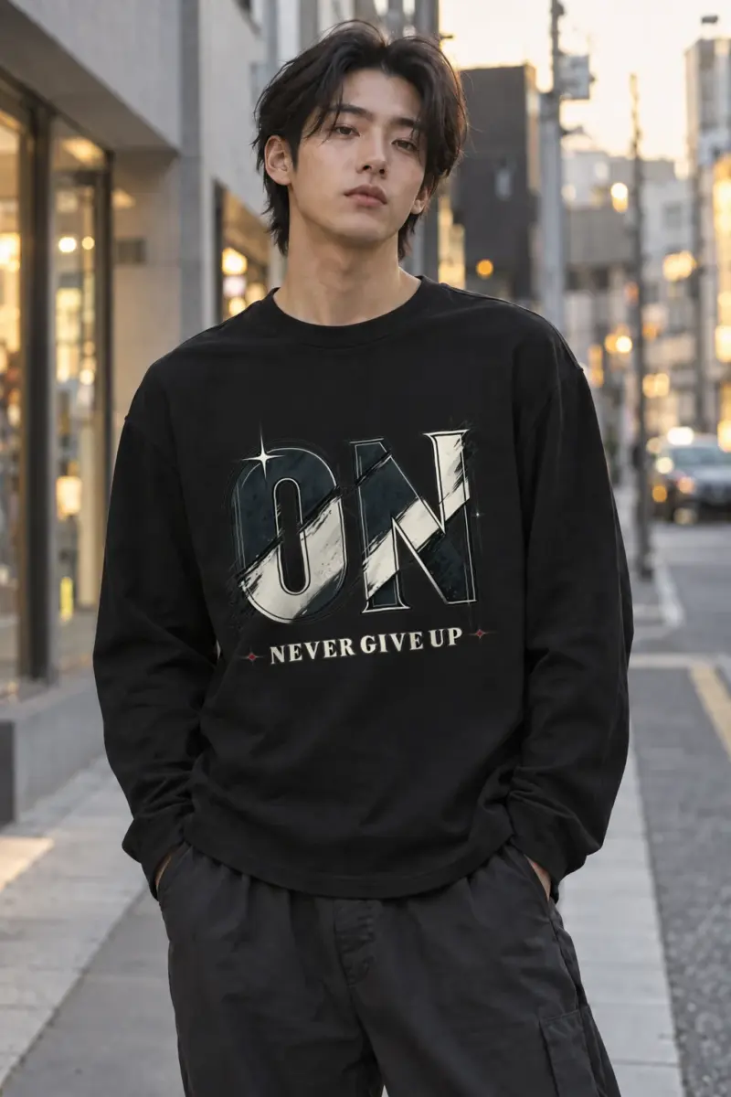 "OK Never Give Up" Unisex Longsleeve T-shirt | Gildan 2400