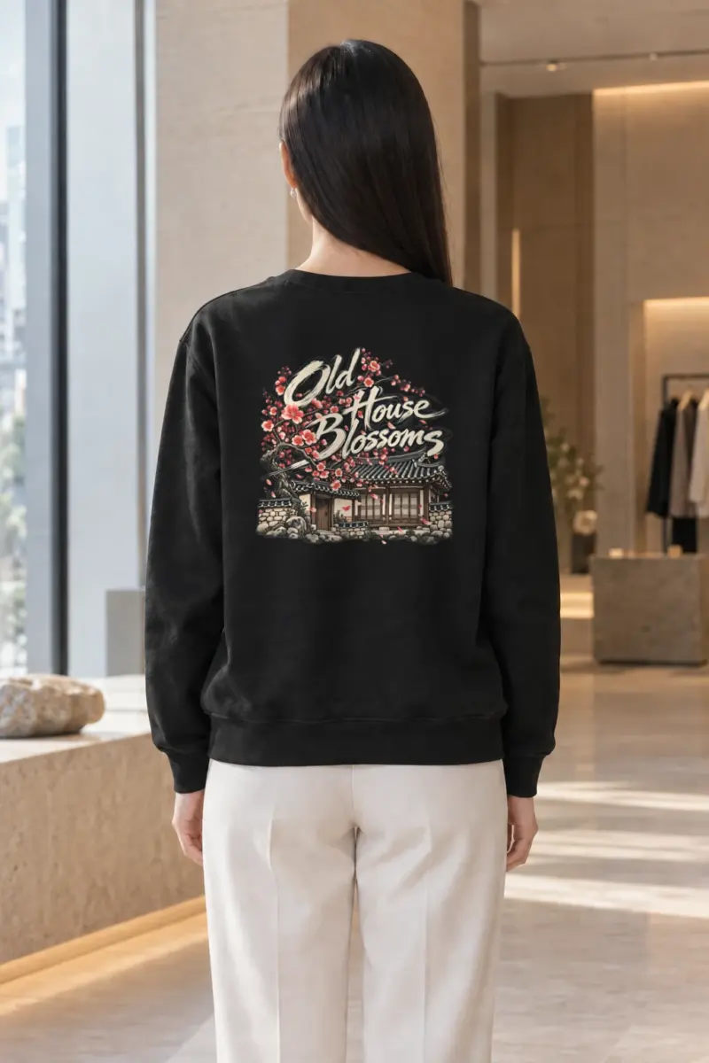 "Old House Blossoms" Heavy Blend Unisex Crewneck Sweatshirt | Gildan 18000