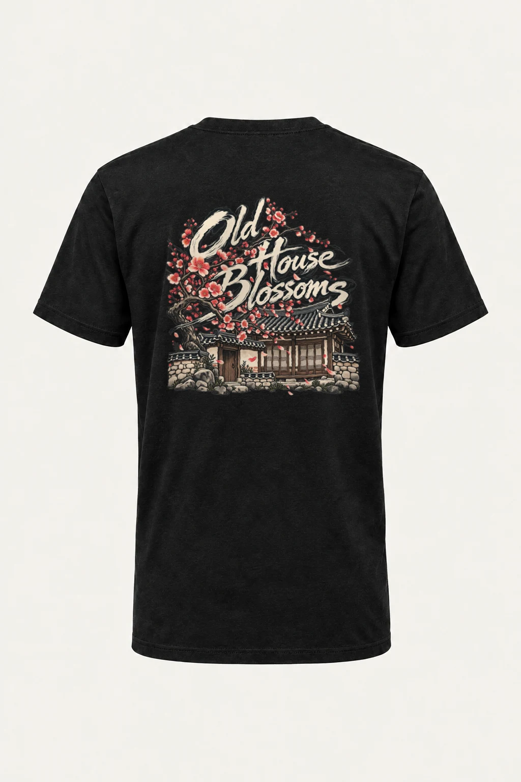 "Old House Blossoms" Heavyweight Unisex Crewneck T-shirt | Gildan 5000