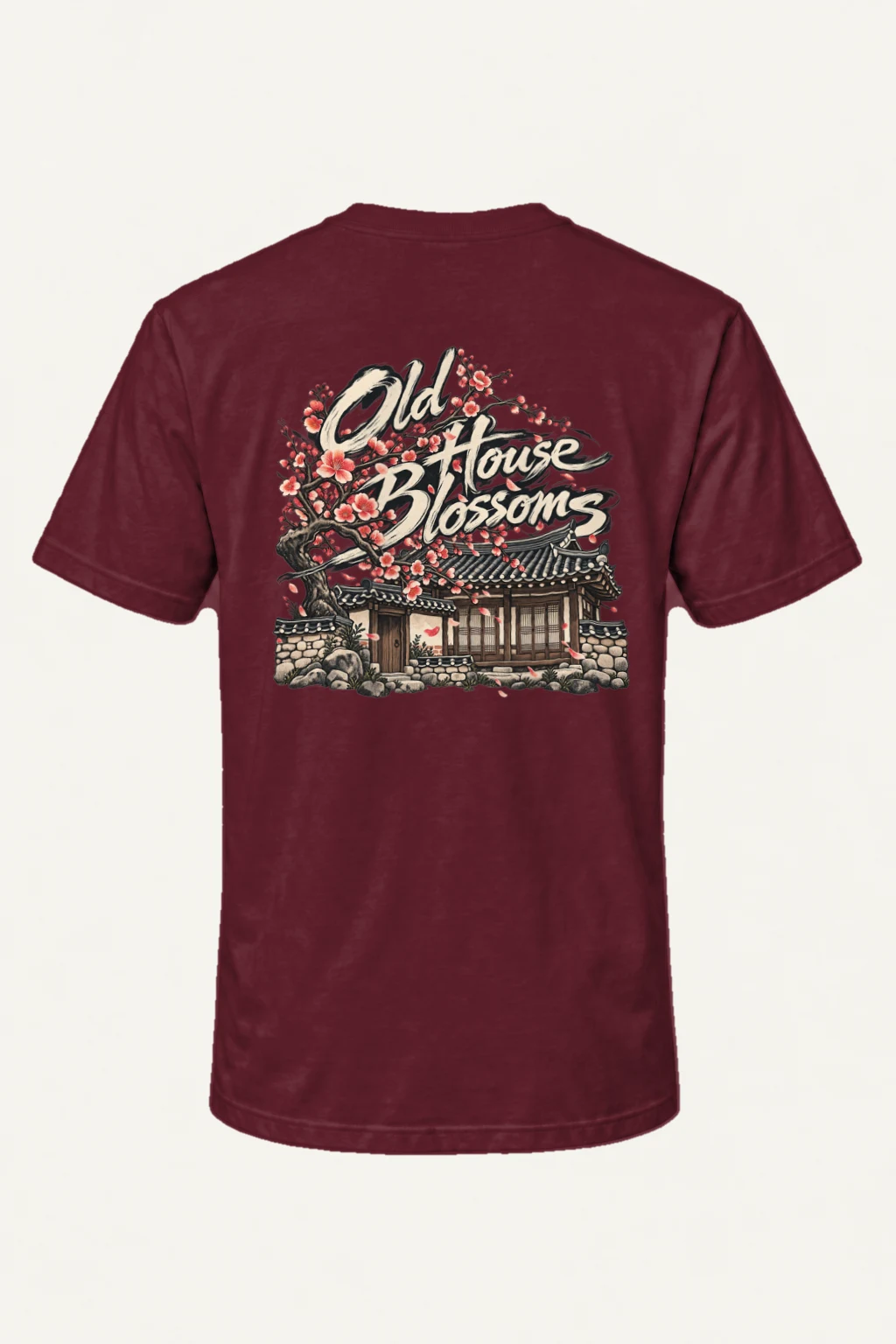 "Old House Blossoms" Heavyweight Unisex Crewneck T-shirt | Gildan 5000