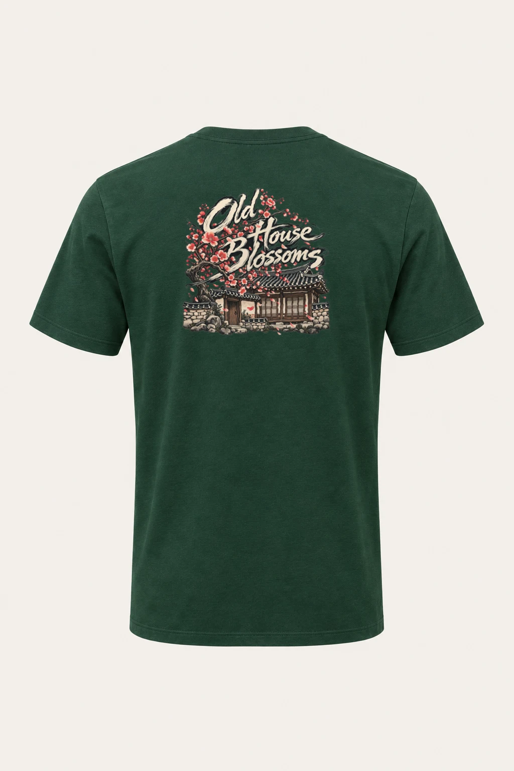 "Old House Blossoms" Heavyweight Unisex Crewneck T-shirt | Gildan 5000