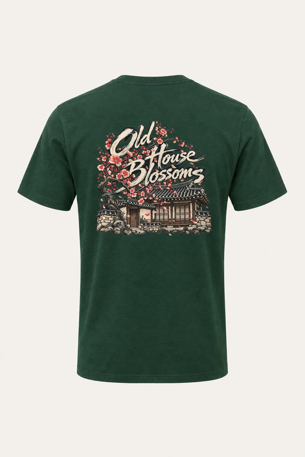 "Old House Blossoms" Heavyweight Unisex Crewneck T-shirt | Gildan 5000