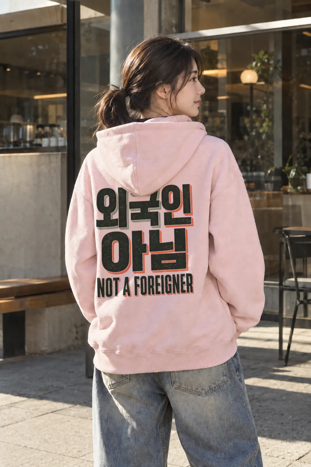 "Old School Not A Foreigner" Heavy Blend Unisex Pullover Hoodie | Gildan 18500