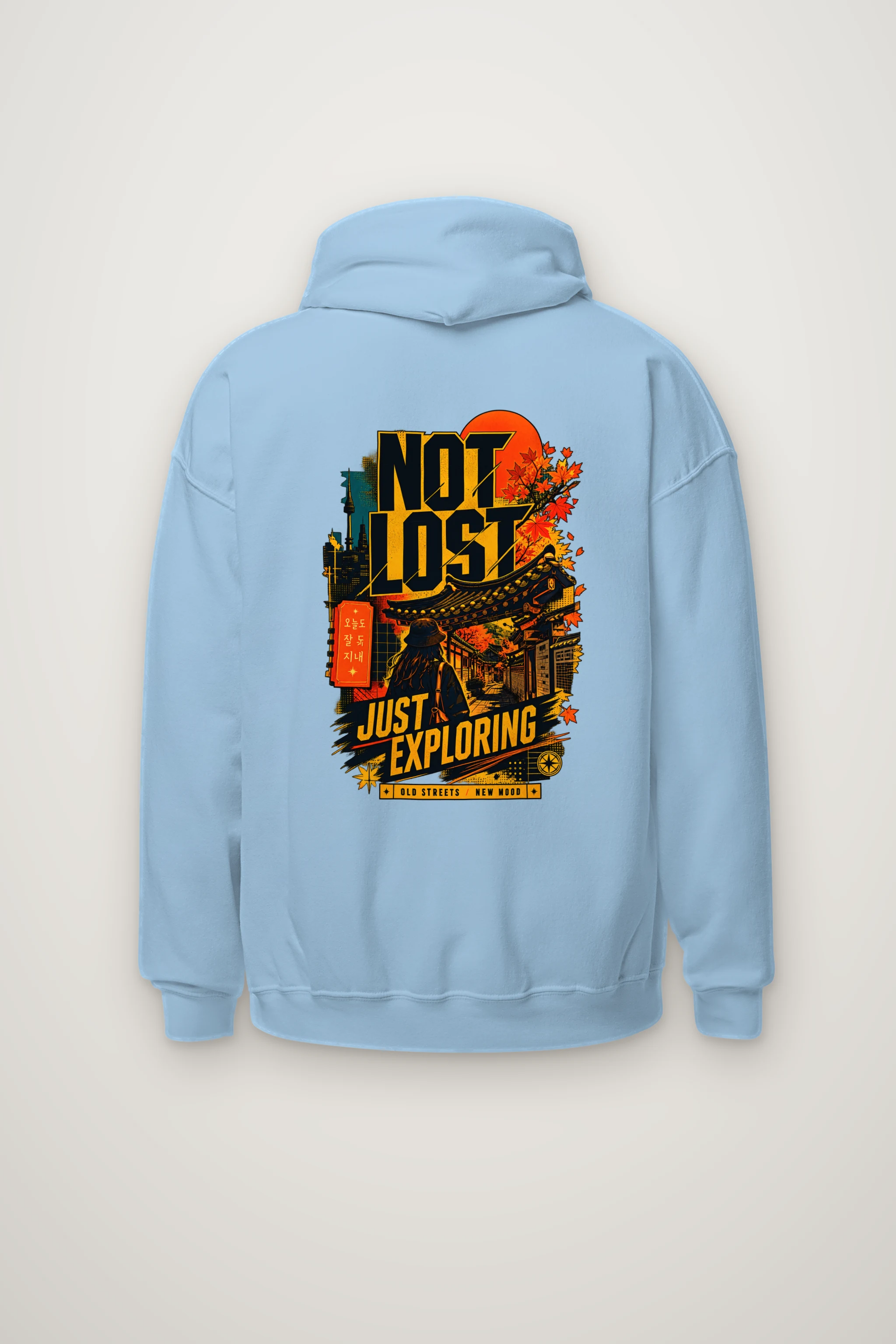 "Old Streets New Mood" Heavy Blend Unisex Pullover Hoodie