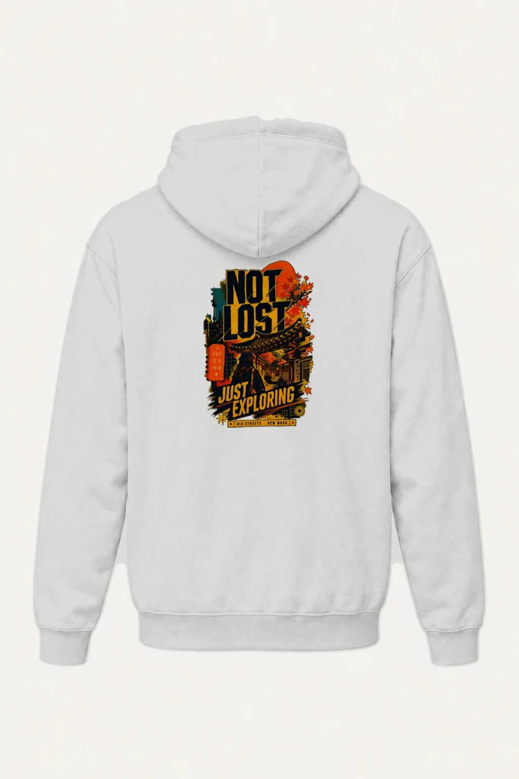 "Old Streets New Mood" Heavy Blend Unisex Pullover Hoodie | Gildan 18500