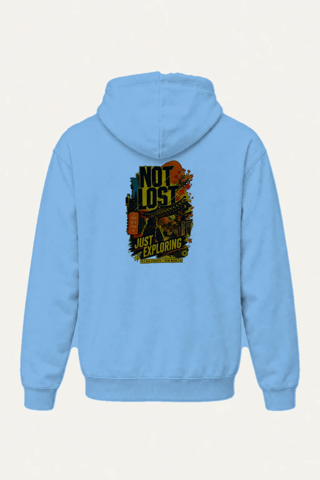 "Old Streets New Mood" Heavy Blend Unisex Pullover Hoodie | Gildan 18500