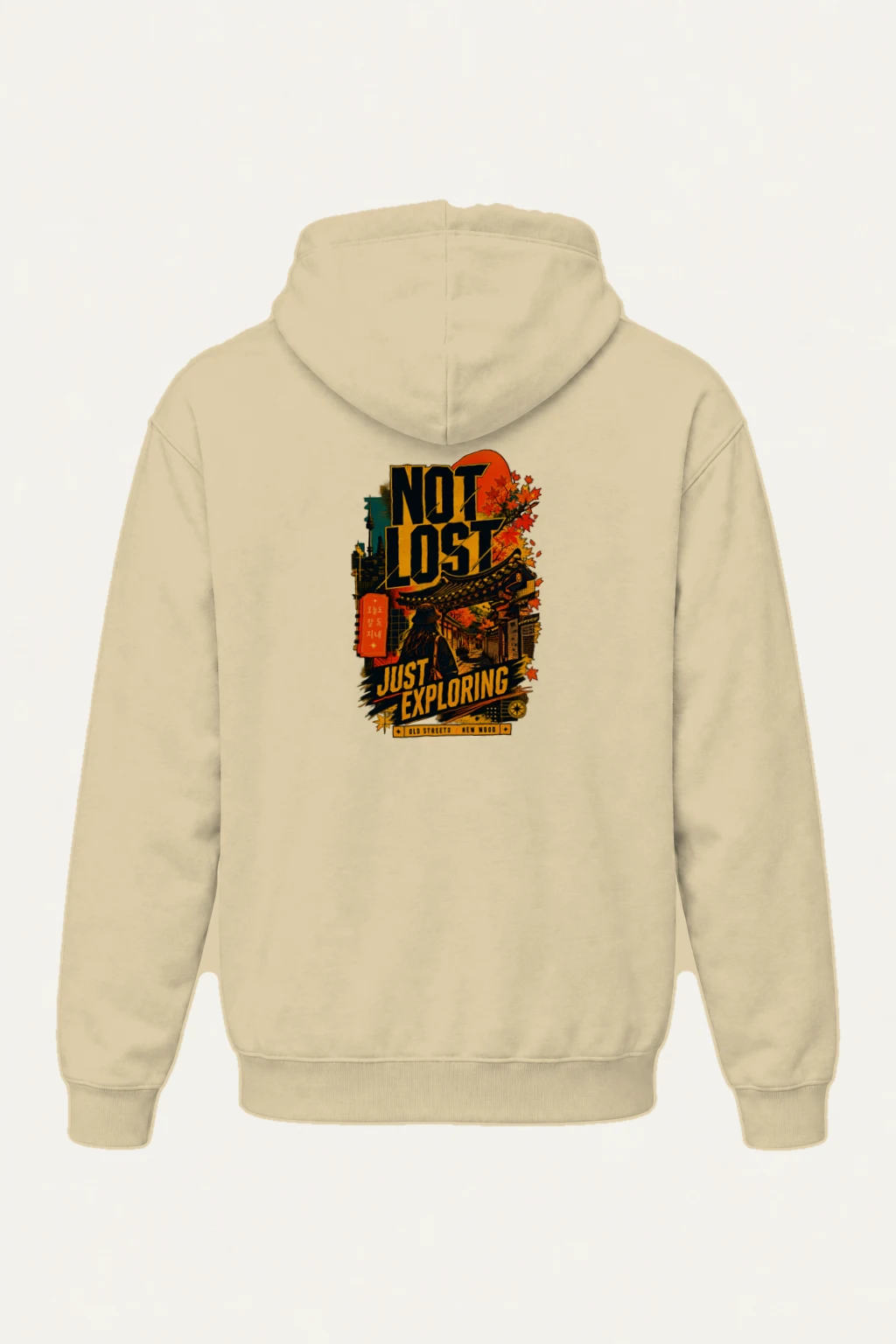 "Old Streets New Mood" Heavy Blend Unisex Pullover Hoodie | Gildan 18500