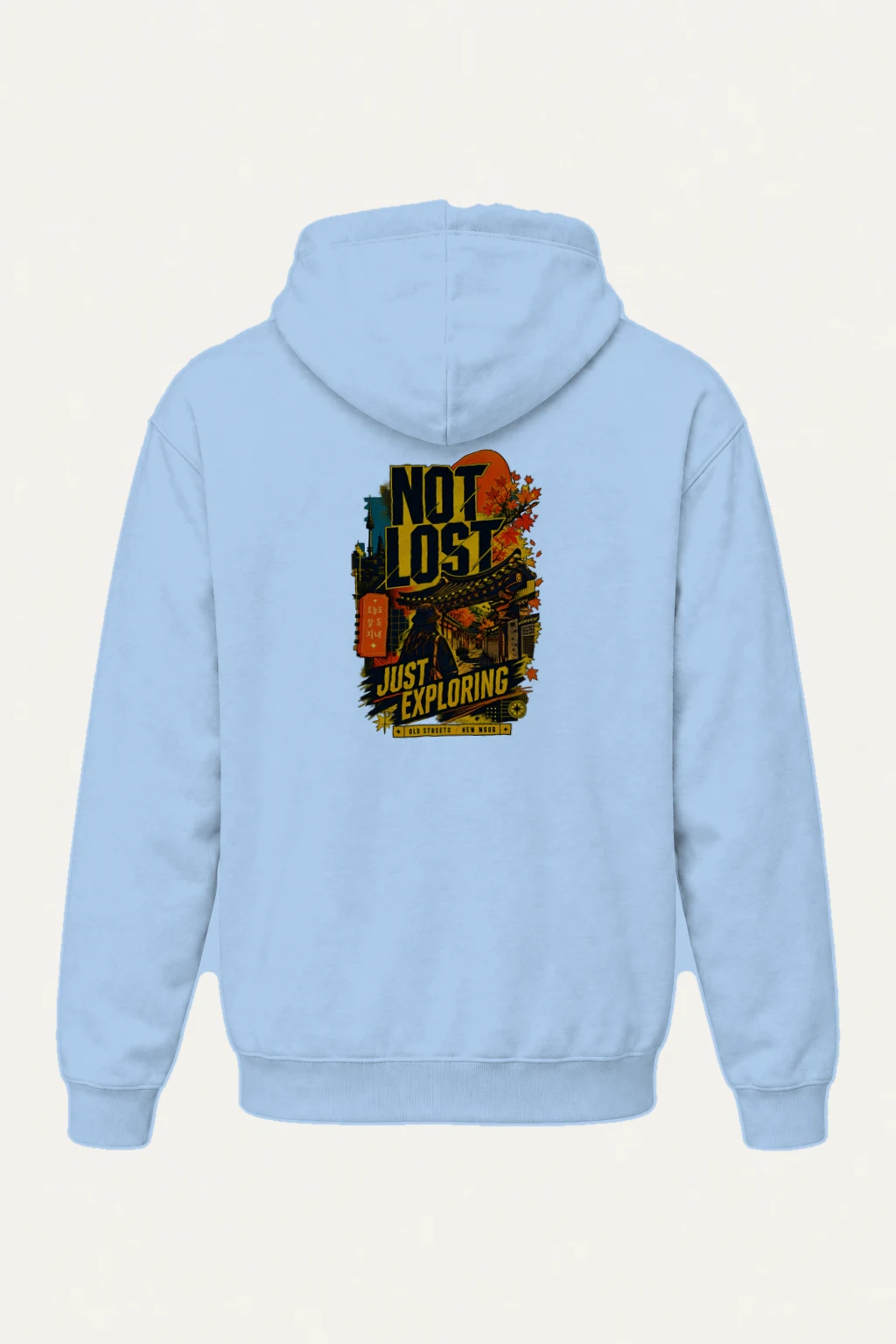 "Old Streets New Mood" Heavy Blend Unisex Pullover Hoodie | Gildan 18500