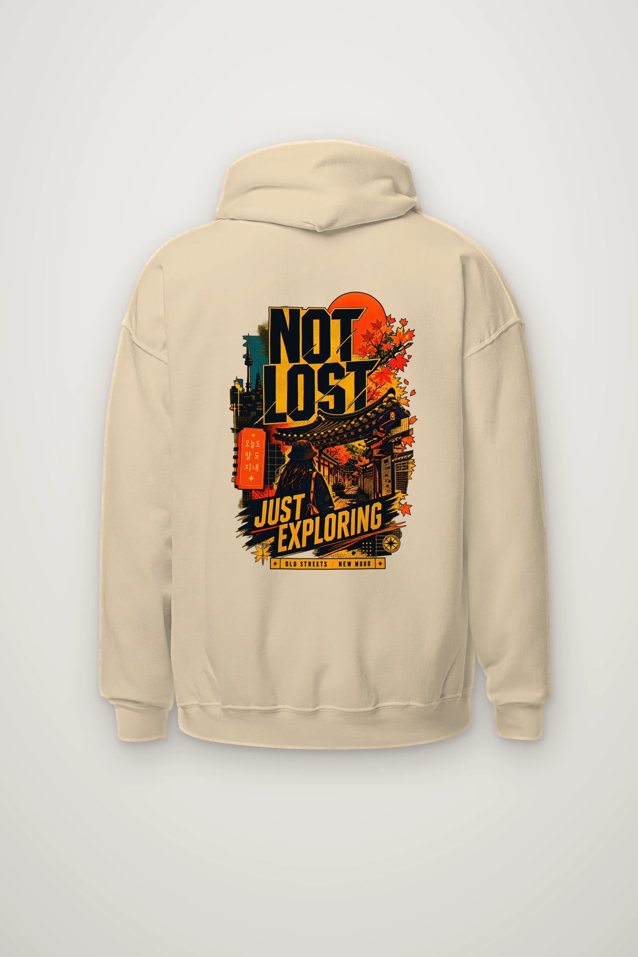 "Old Streets New Mood" Heavy Blend Unisex Pullover Hoodie