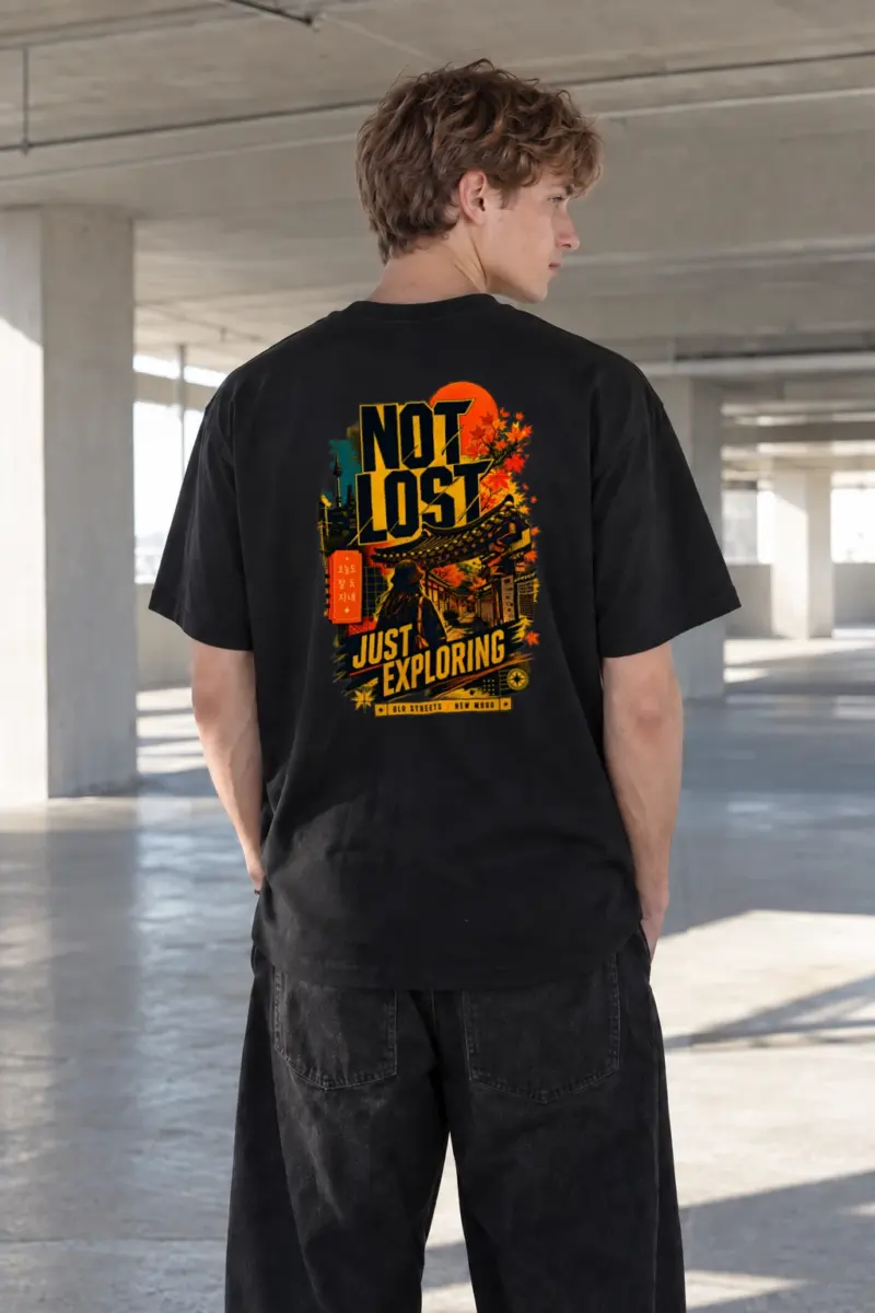 "Old Streets New Mood" Heavyweight Unisex Crewneck T-shirt | Gildan 5000