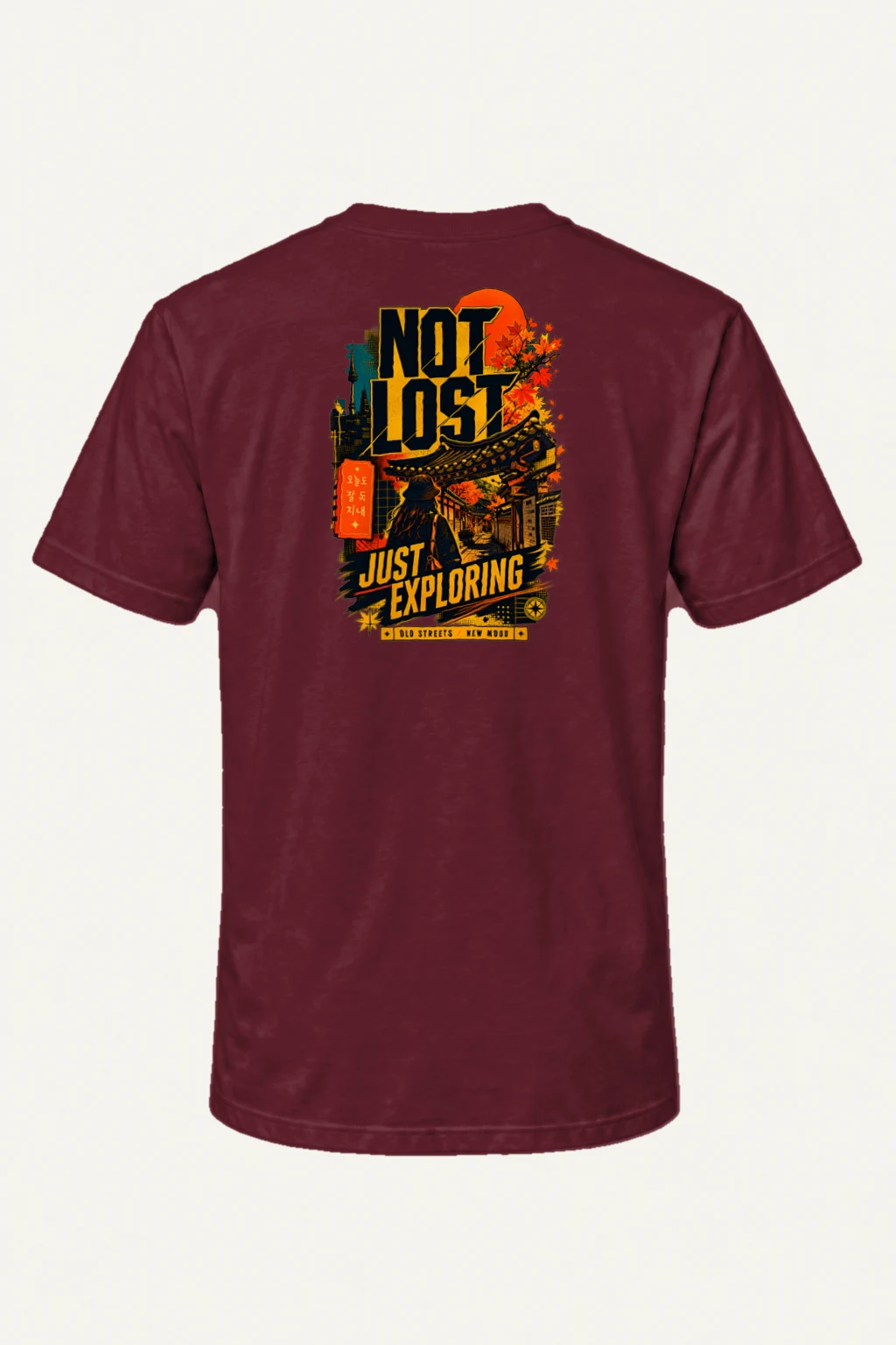 "Old Streets New Mood" Heavyweight Unisex Crewneck T-shirt | Gildan 5000