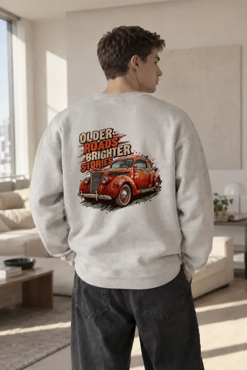 "Older Roads Brighter Stories" Heavy Blend Unisex Crewneck Sweatshirt | Gildan 18000