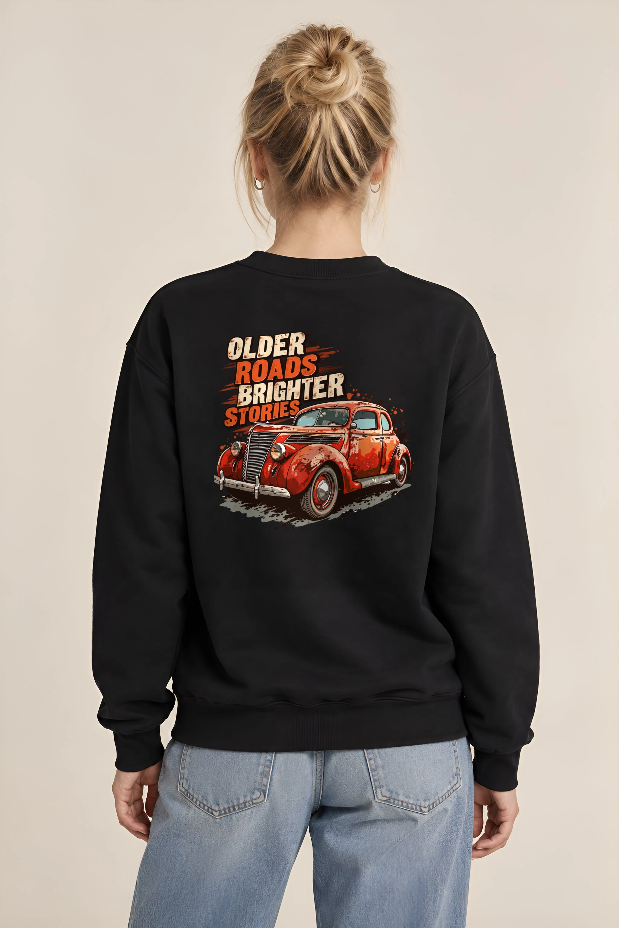 "Older Roads Brighter Stories" 1 Crewneck Sweatshirt
