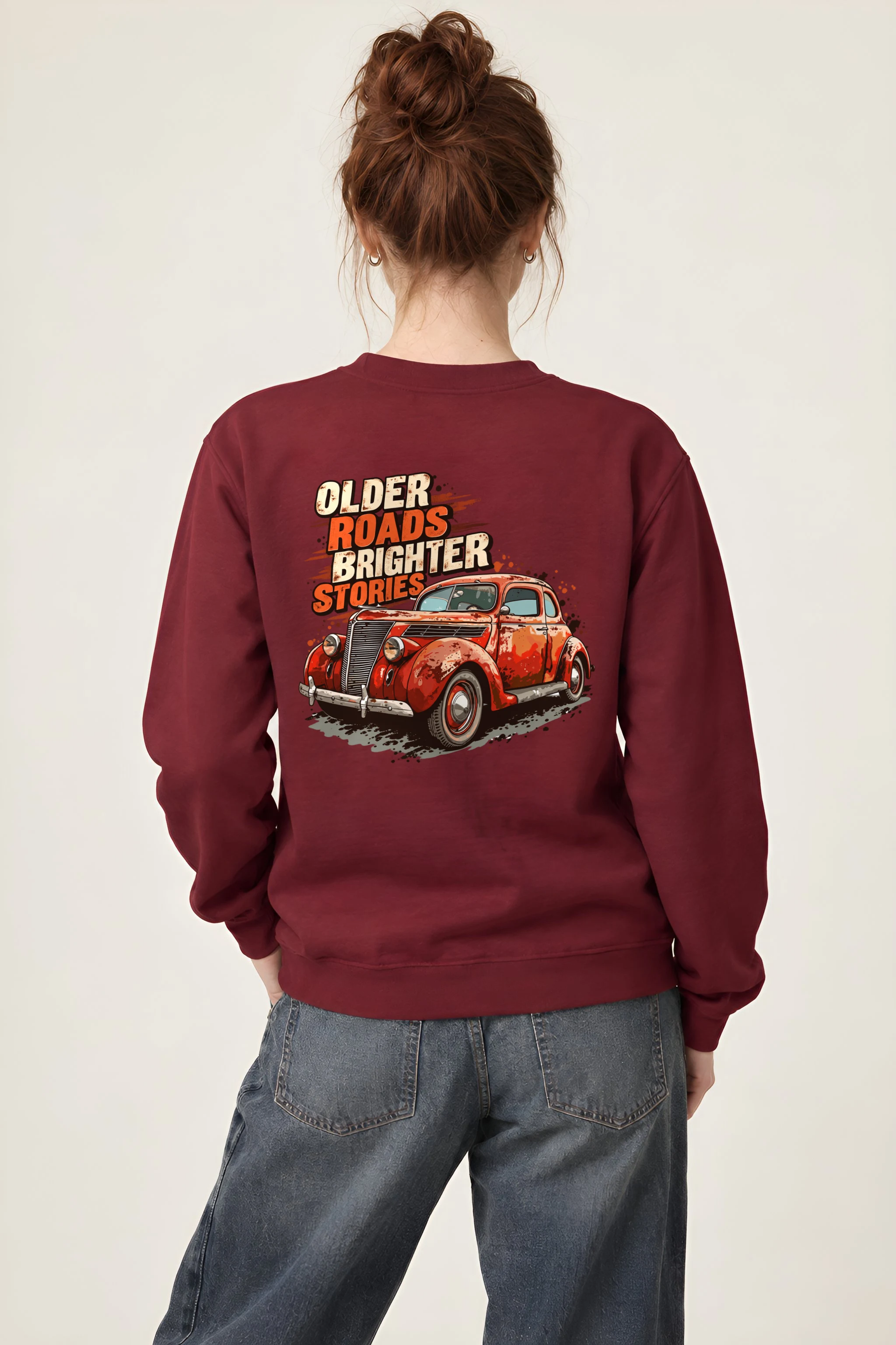 "Older Roads Brighter Stories" 1 Crewneck Sweatshirt