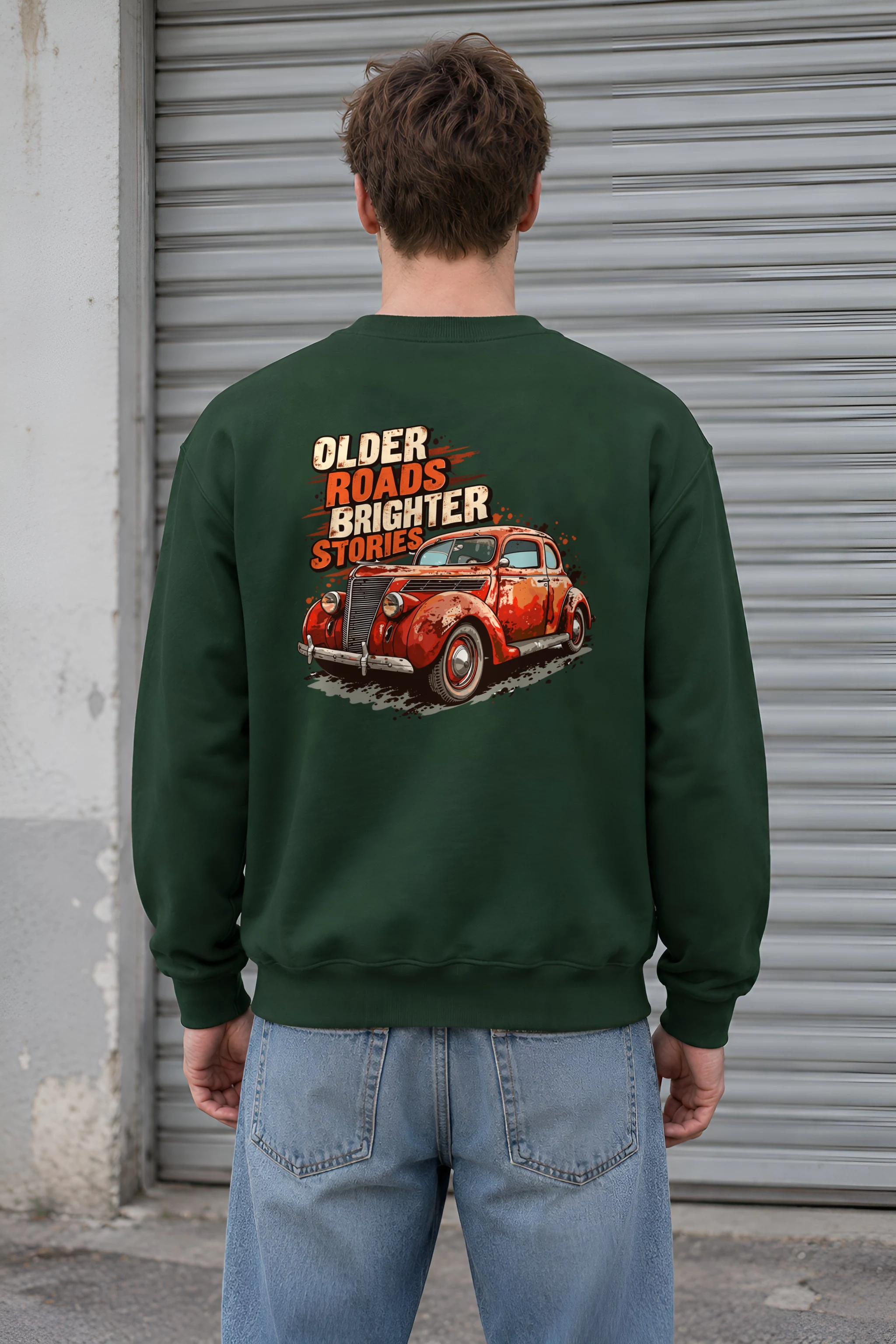 "Older Roads Brighter Stories" 1 Crewneck Sweatshirt