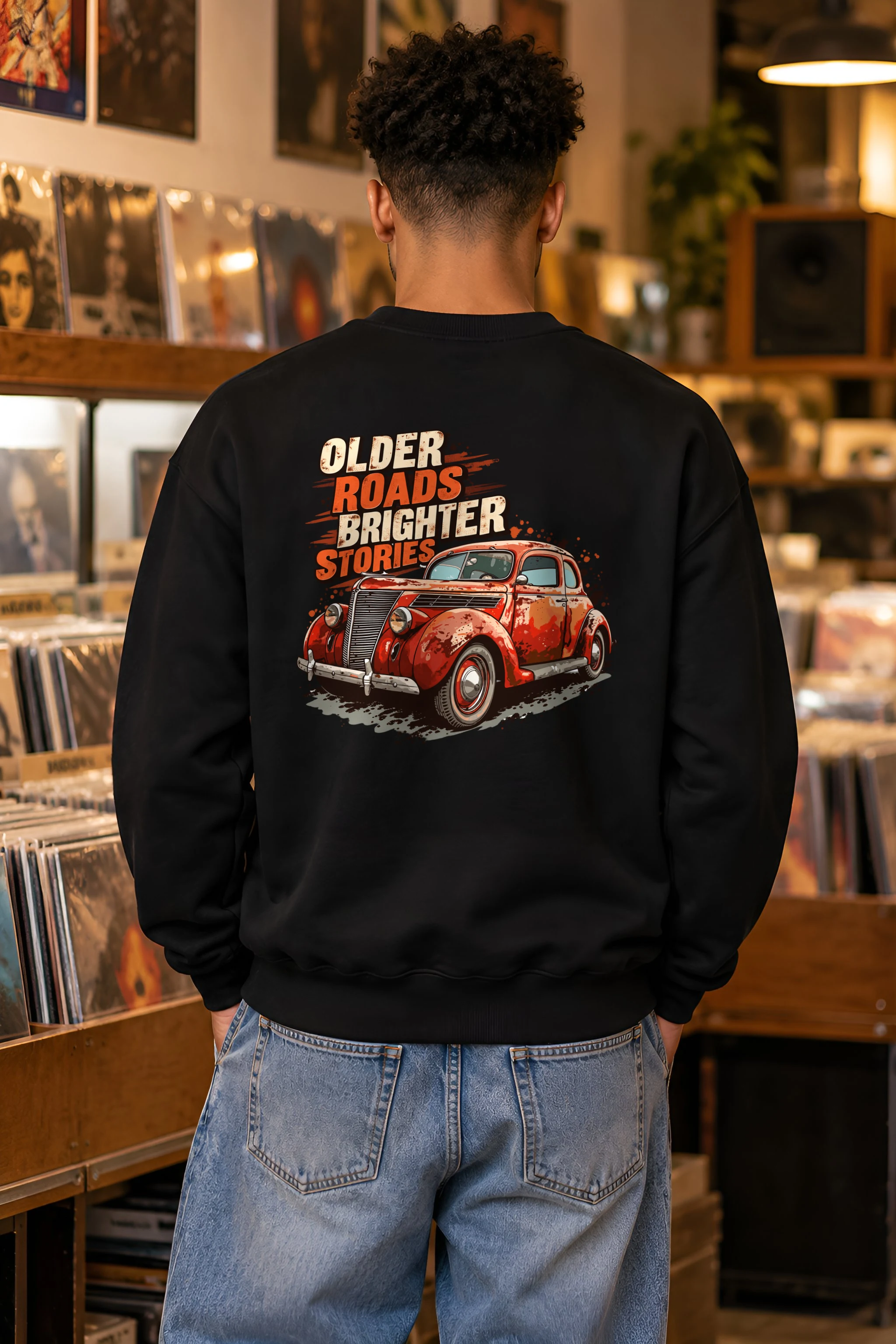 "Older Roads Brighter Stories" 1 Crewneck Sweatshirt