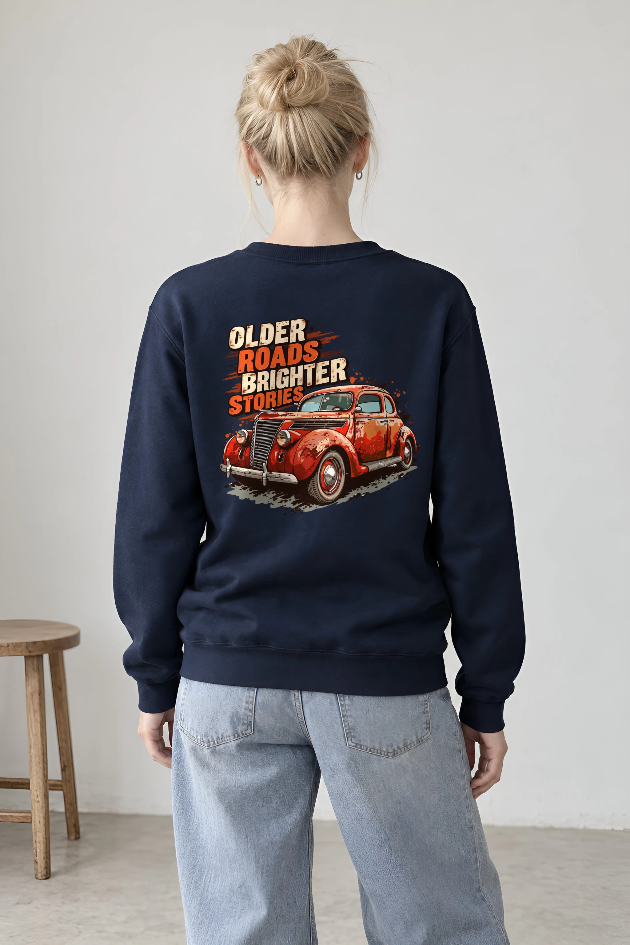 "Older Roads Brighter Stories" 1 Crewneck Sweatshirt