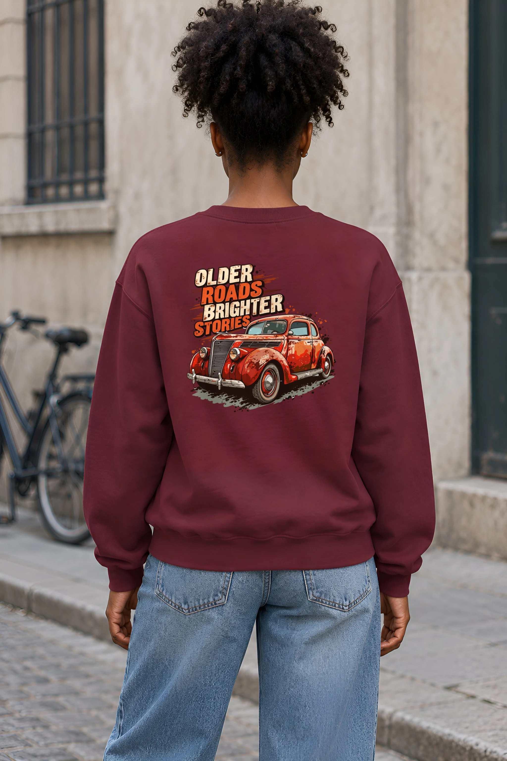 "Older Roads Brighter Stories" 1 Crewneck Sweatshirt