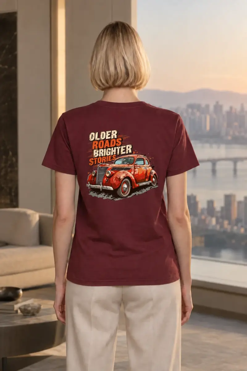 "Older Roads Brighter Stories" Heavyweight Unisex Crewneck T-shirt
