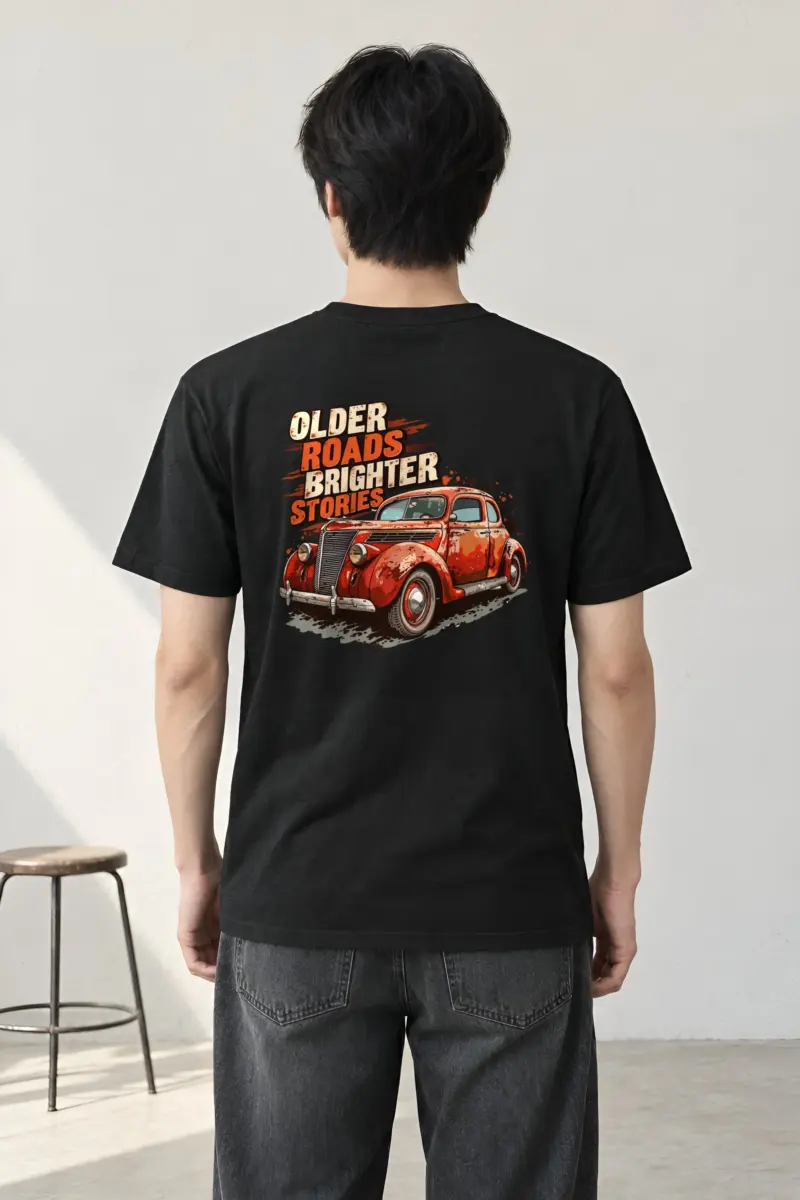 "Older Roads Brighter Stories" Heavyweight Unisex Crewneck T-shirt
