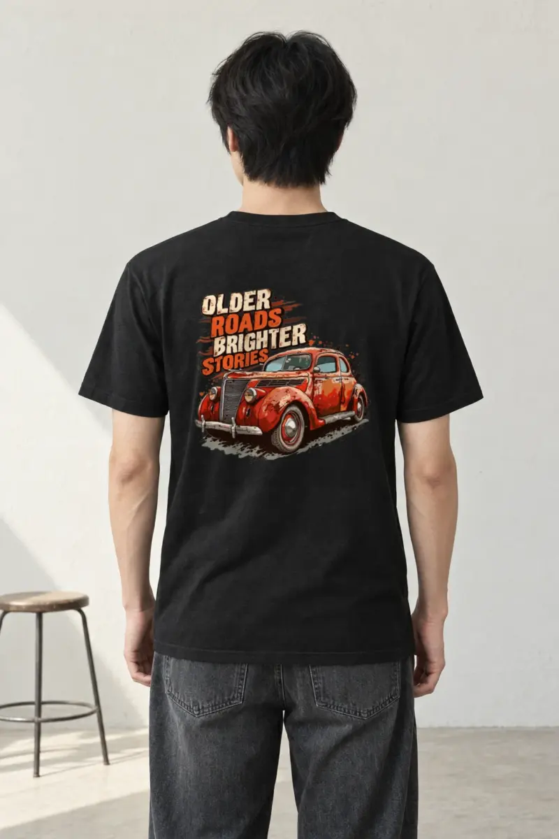 "Older Roads Brighter Stories" Heavyweight Unisex Crewneck T-shirt