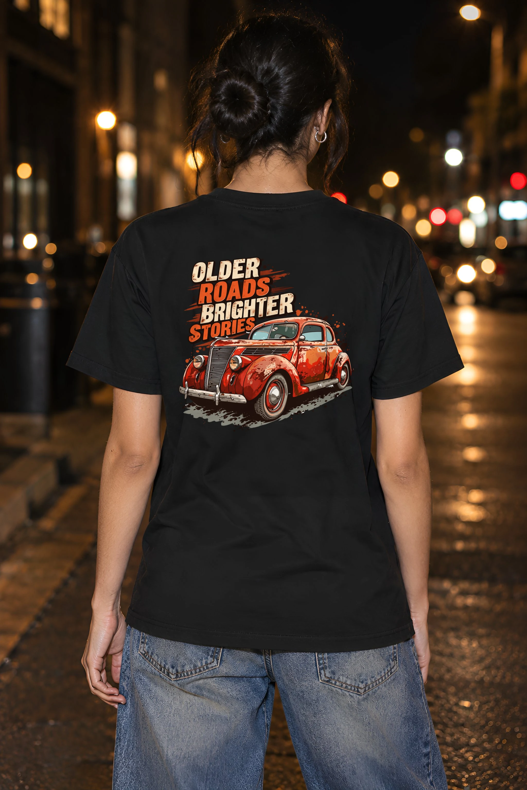 "Older Roads Brighter Stories" Heavyweight Unisex Crewneck T-shirt