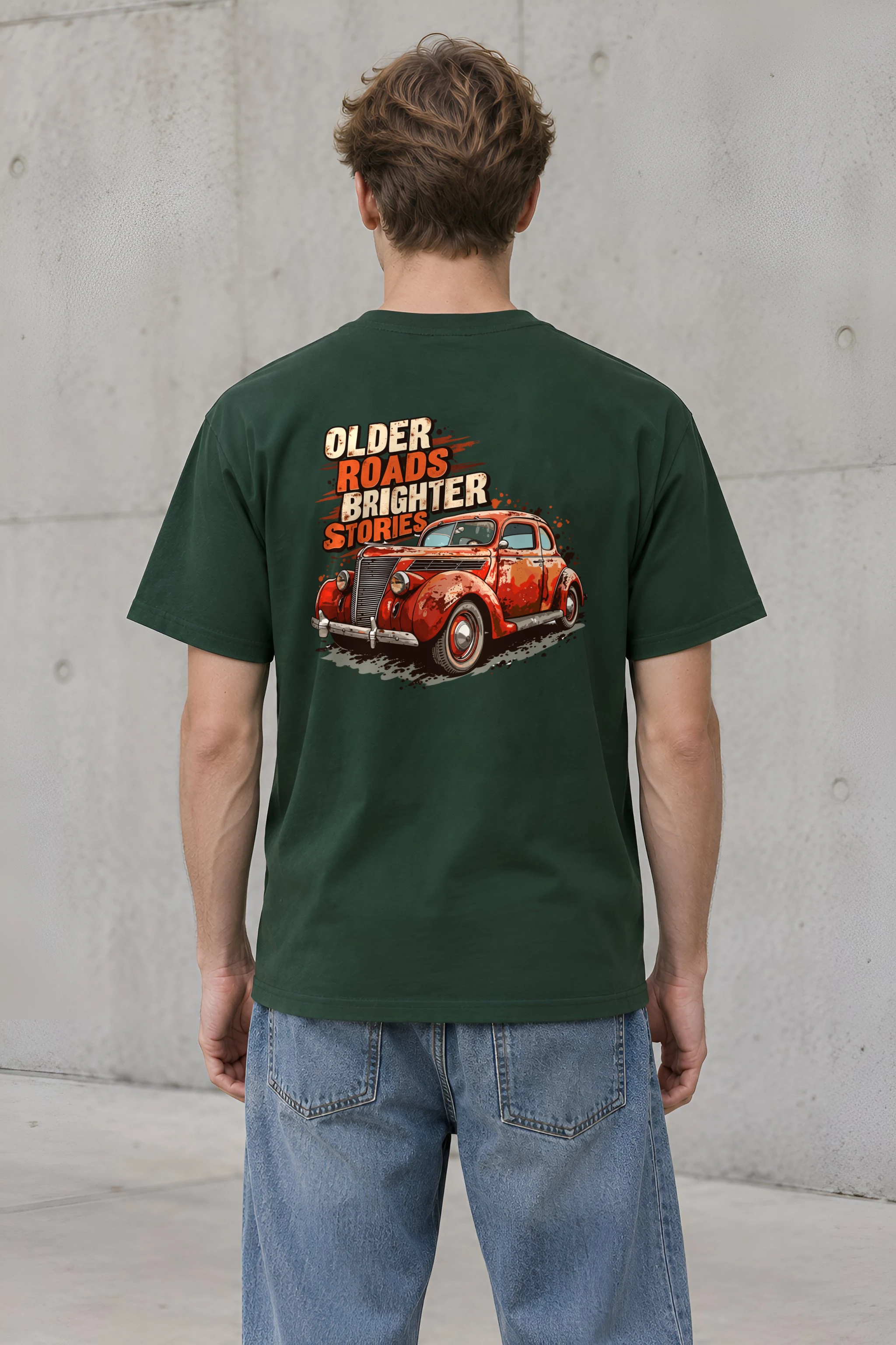 "Older Roads Brighter Stories" Heavyweight Unisex Crewneck T-shirt