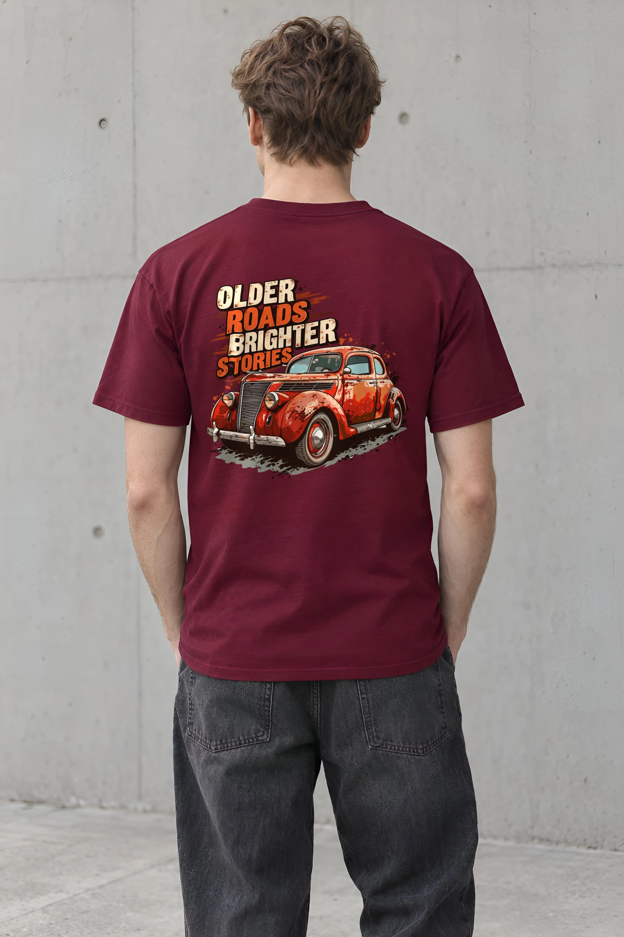 "Older Roads Brighter Stories" Heavyweight Unisex Crewneck T-shirt