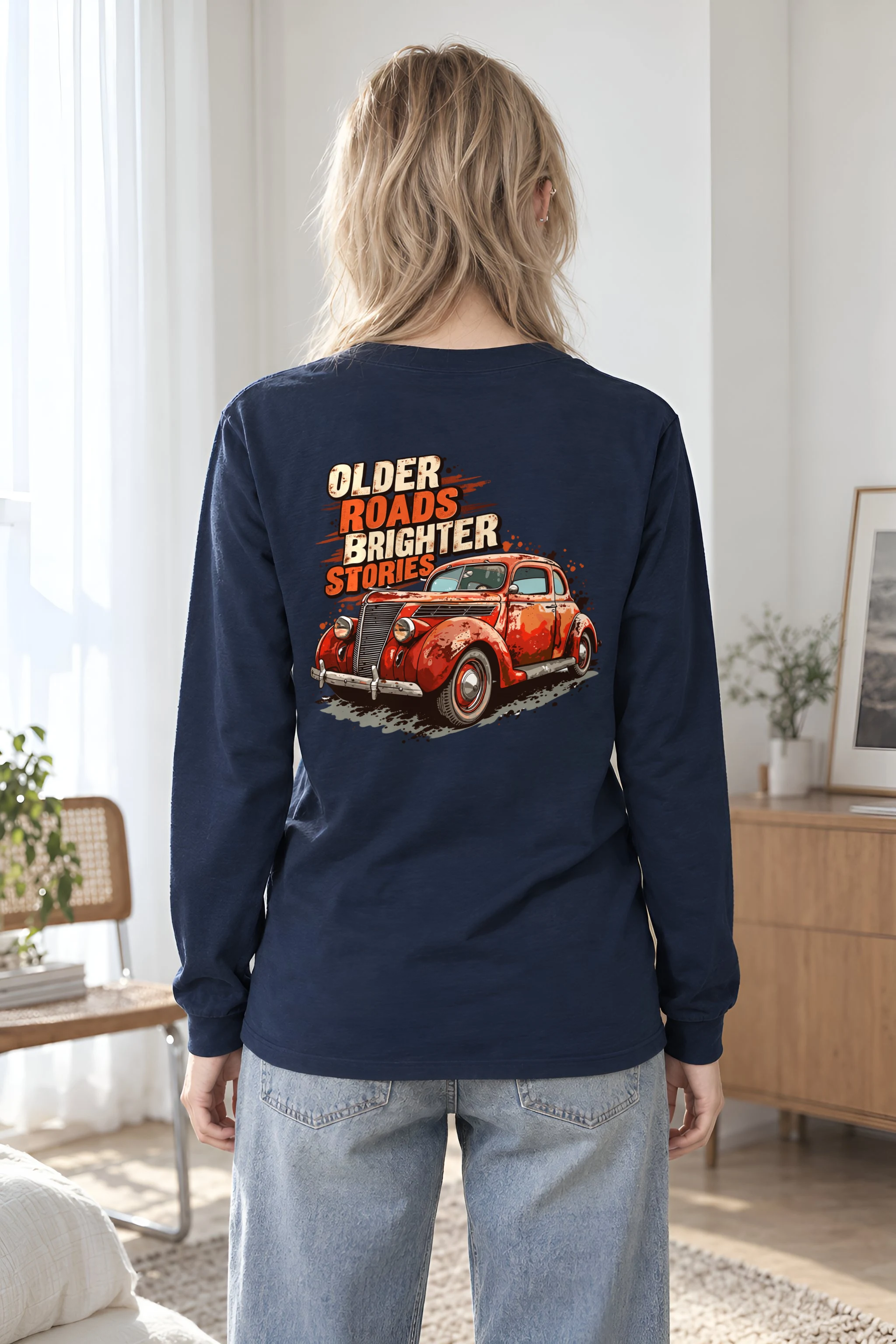 "Older Roads Brighter Stories" Unisex Longsleeve T-shirt