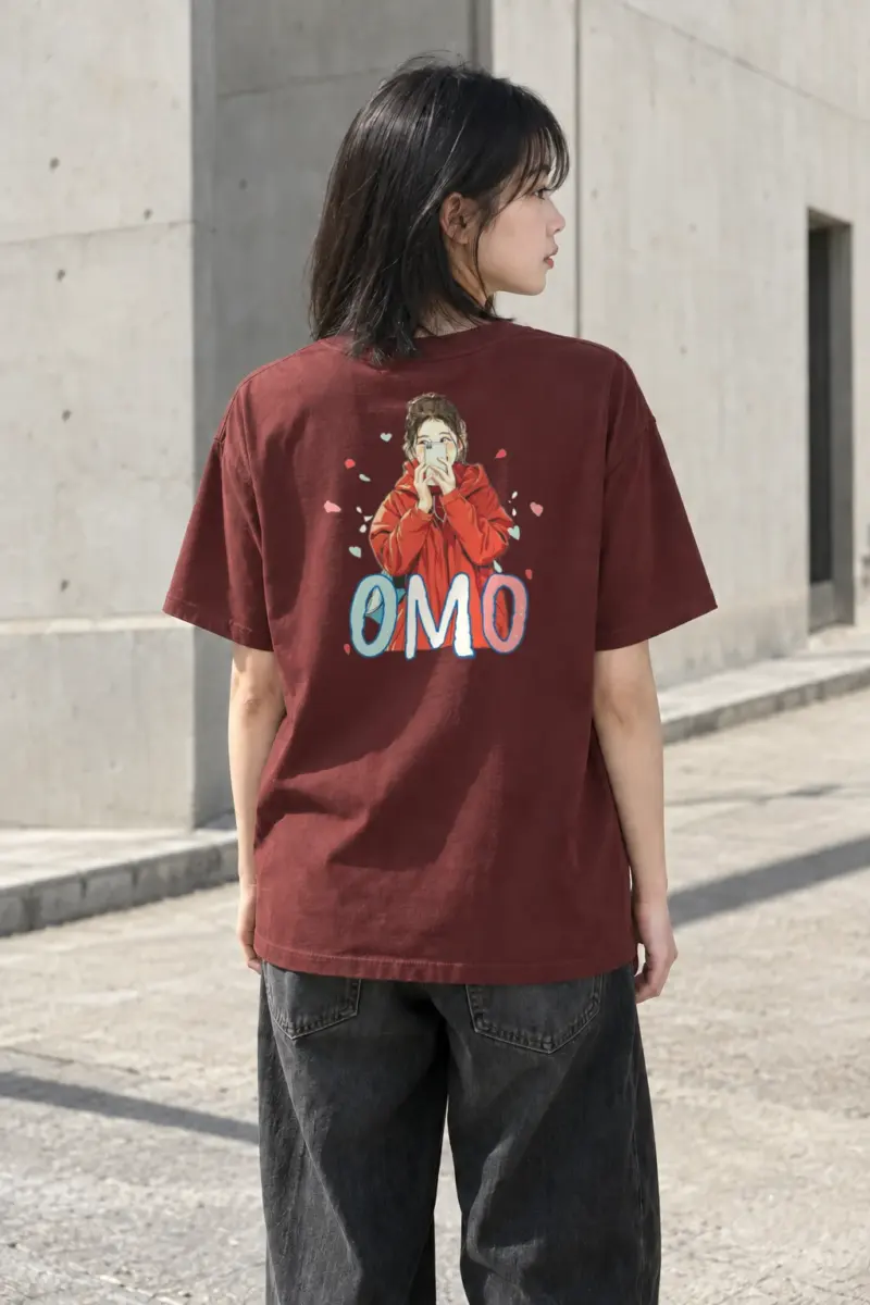 "OMO Selfie Girl" Heavyweight Unisex Crewneck T-shirt | Gildan 5000