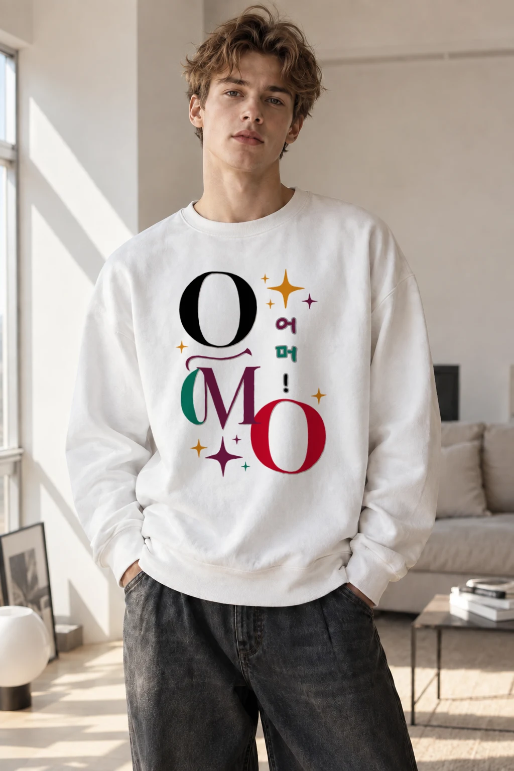 "Omo Spark Symbols" Heavy Blend Unisex Crewneck Sweatshirt | Gildan 18000
