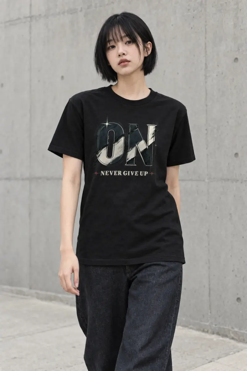 "On Never Give Up" Heavyweight Unisex Crewneck T-shirt | Gildan 5000