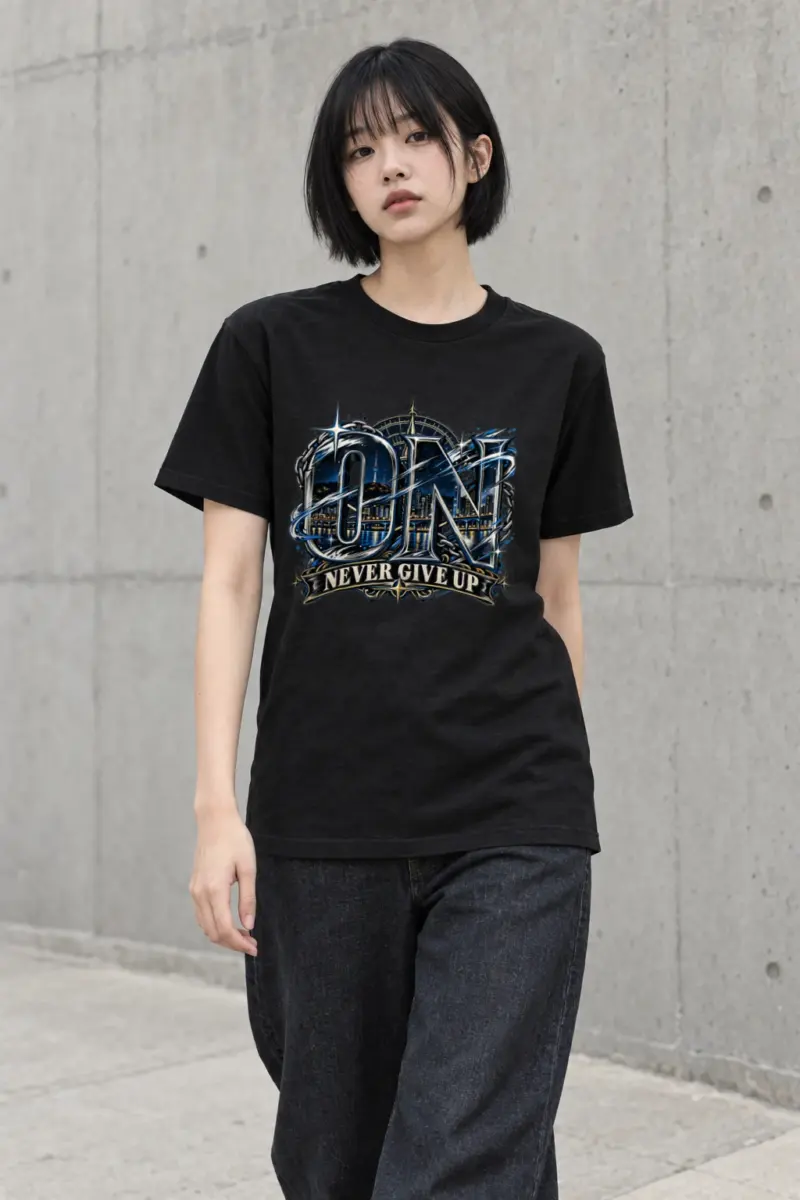 "On Never Give Up" Heavyweight Unisex Crewneck T-shirt