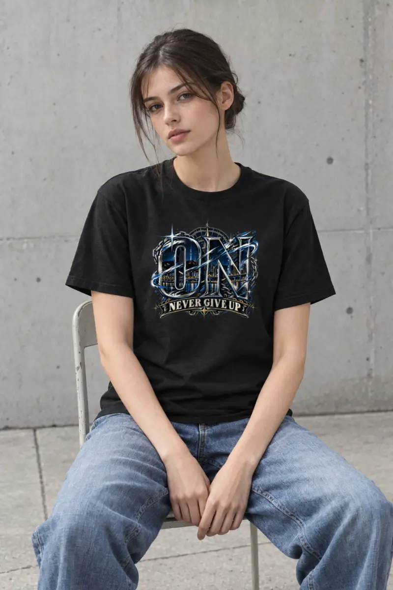 "On Never Give Up" Heavyweight Unisex Crewneck T-shirt