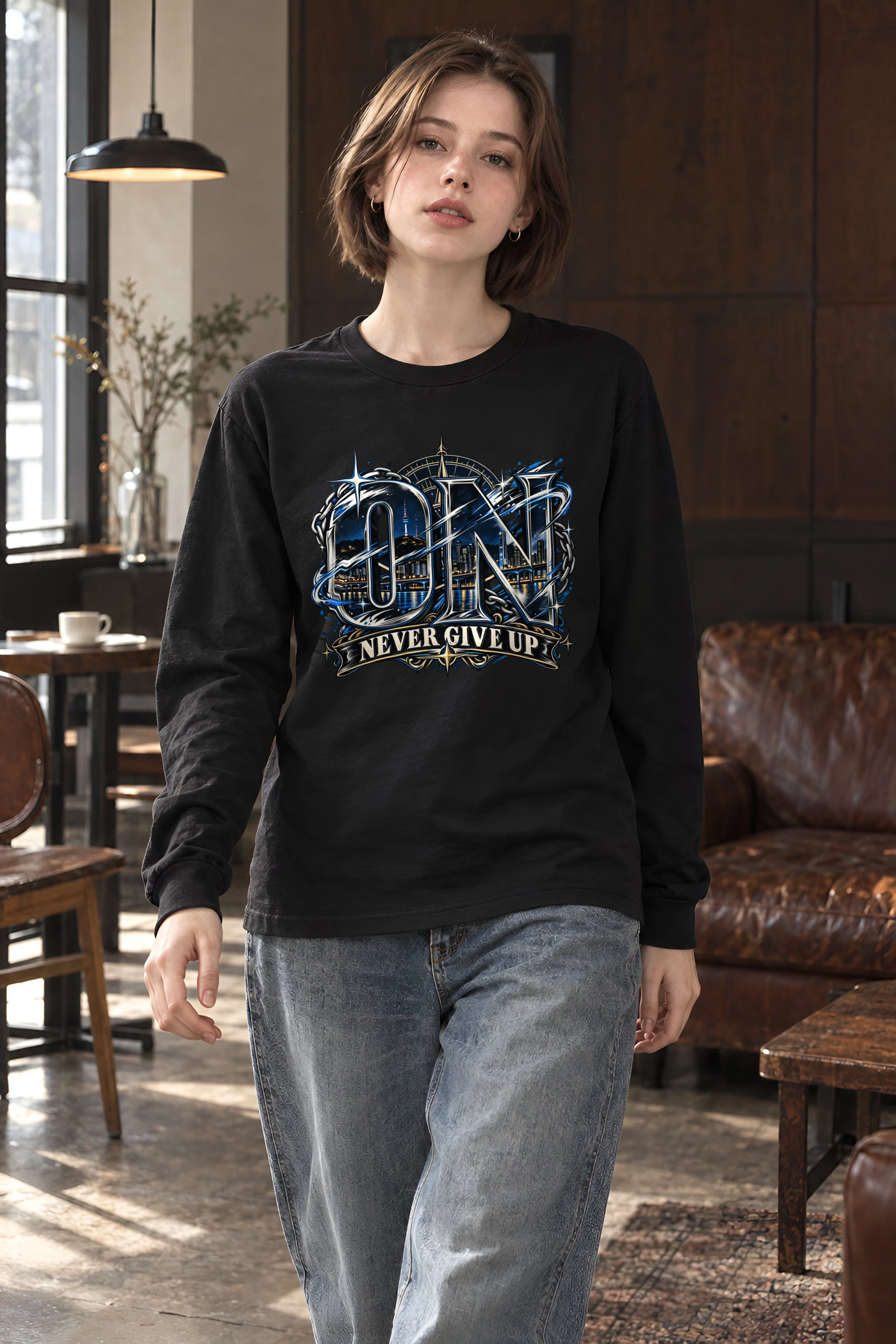 "Night Bridge Initials" Unisex Longsleeve T-shirt