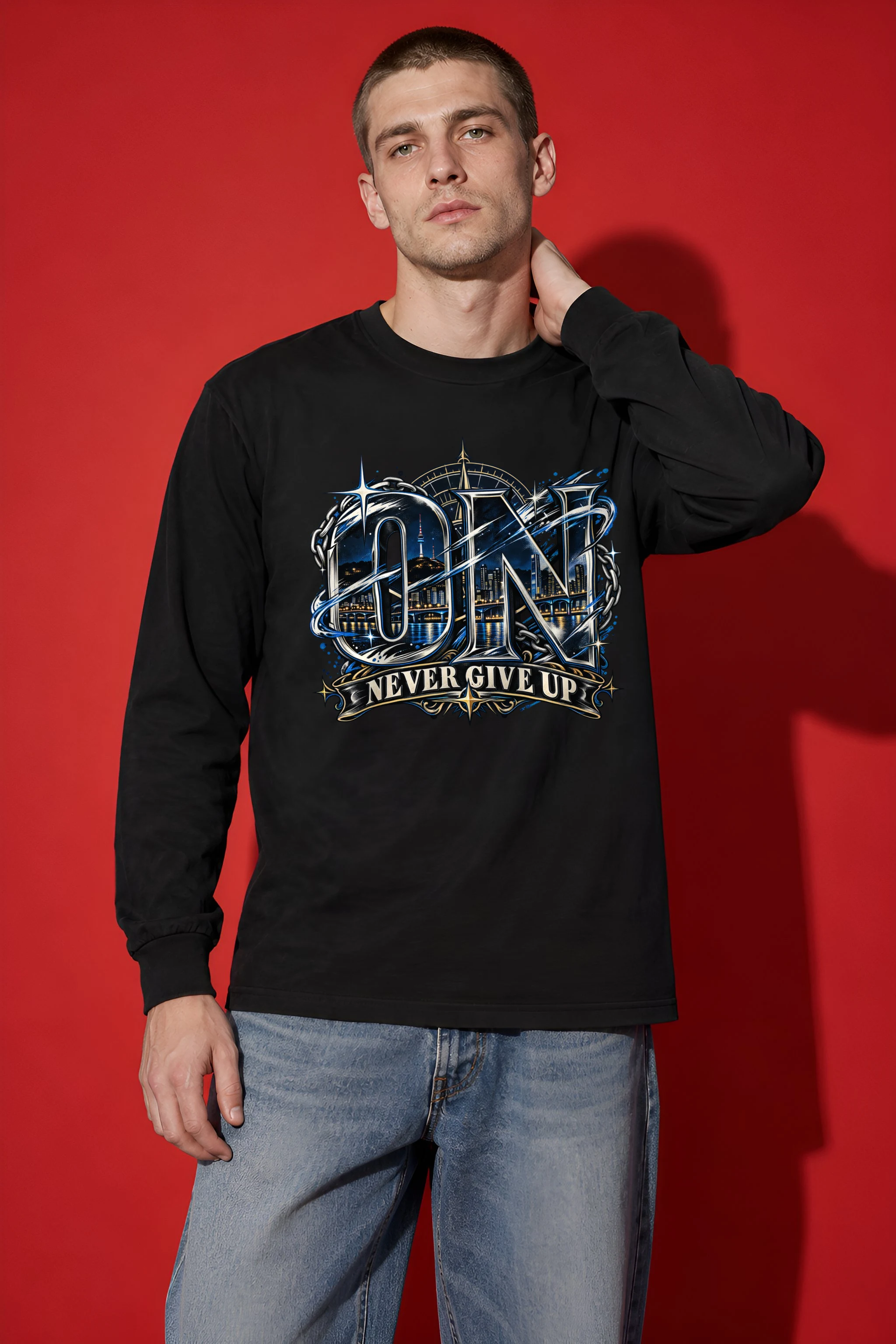 "Night Bridge Initials" Unisex Longsleeve T-shirt