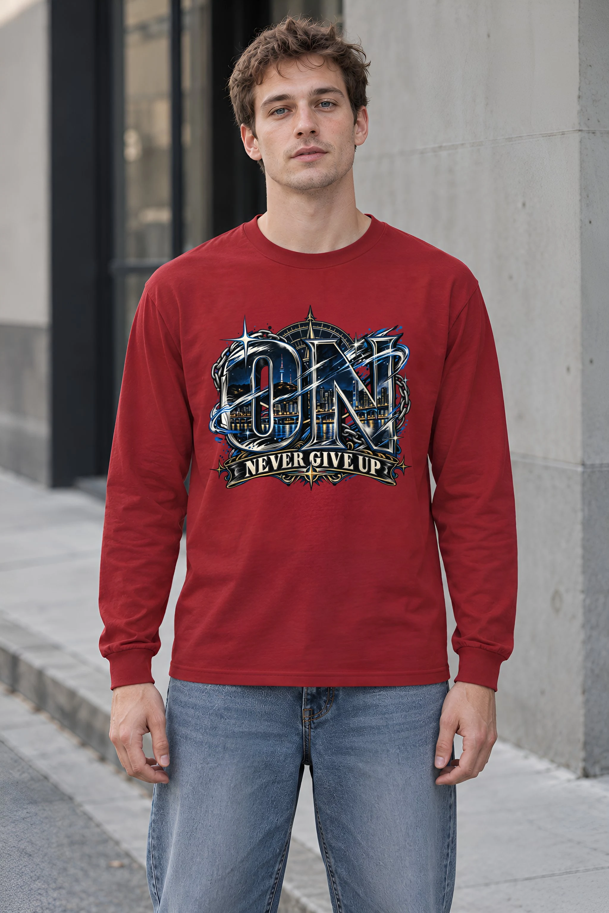 "Night Bridge Initials" Unisex Longsleeve T-shirt