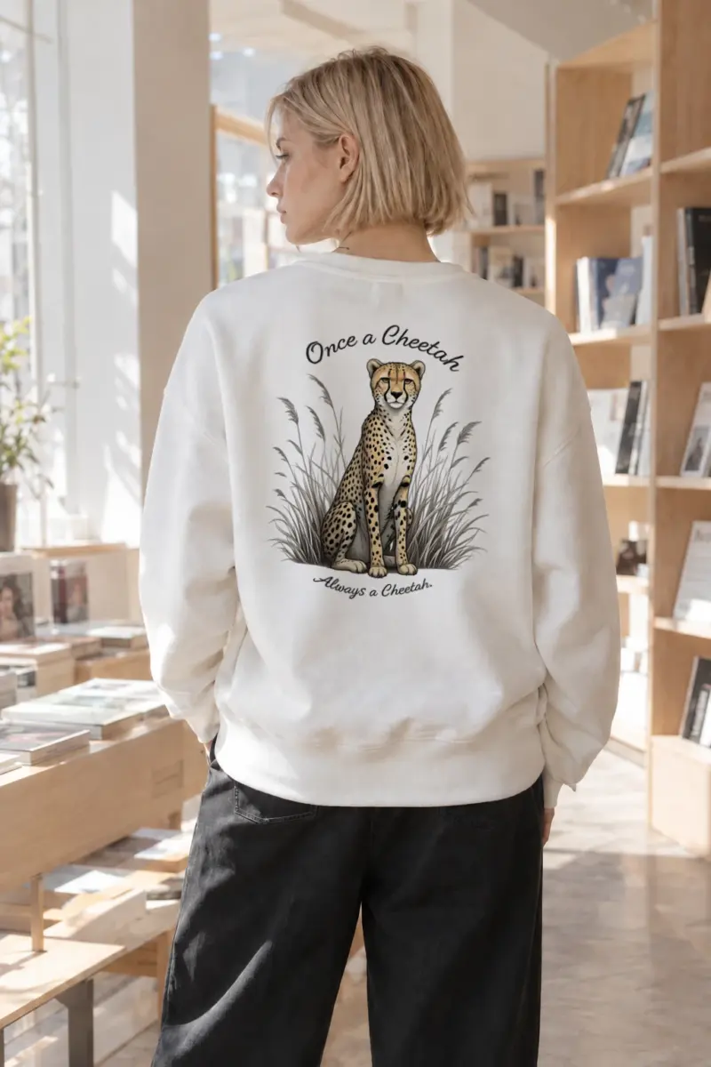 "Once A Cheetah" Heavy Blend Unisex Crewneck Sweatshirt | Gildan 18000