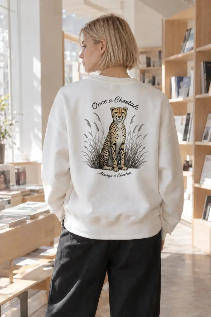 "Once A Cheetah" Heavy Blend Unisex Crewneck Sweatshirt | Gildan 18000