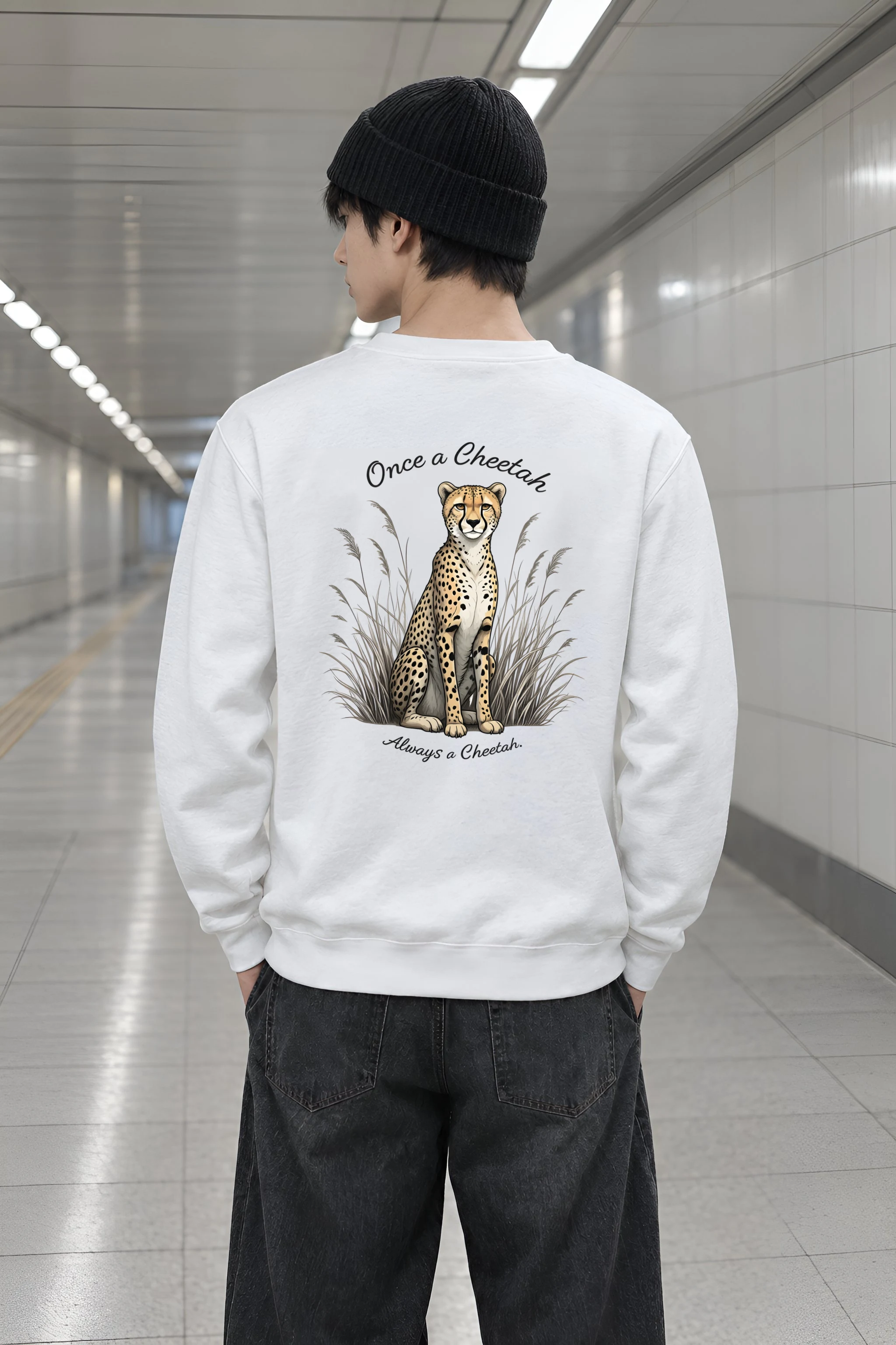 "Once A Cheetah" Heavy Blend Unisex Crewneck Sweatshirt