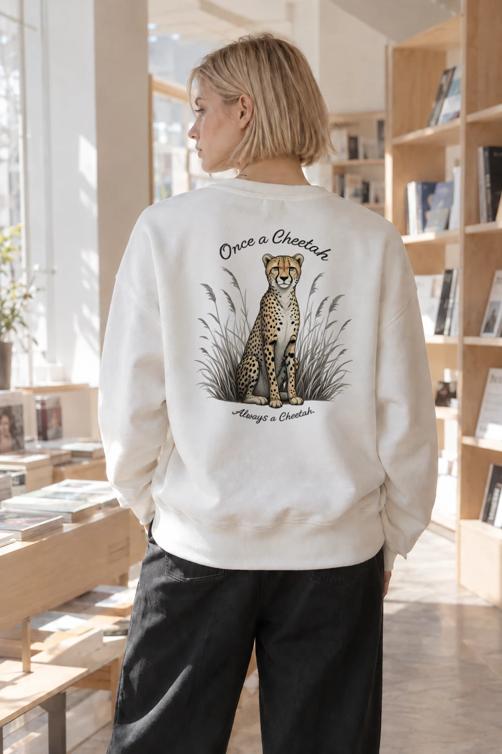 "Once A Cheetah" Heavy Blend Unisex Crewneck Sweatshirt | Gildan 18000