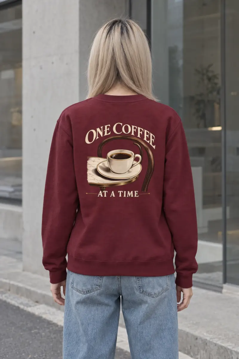 "One Coffee At A Time" Heavy Blend Unisex Crewneck Sweatshirt