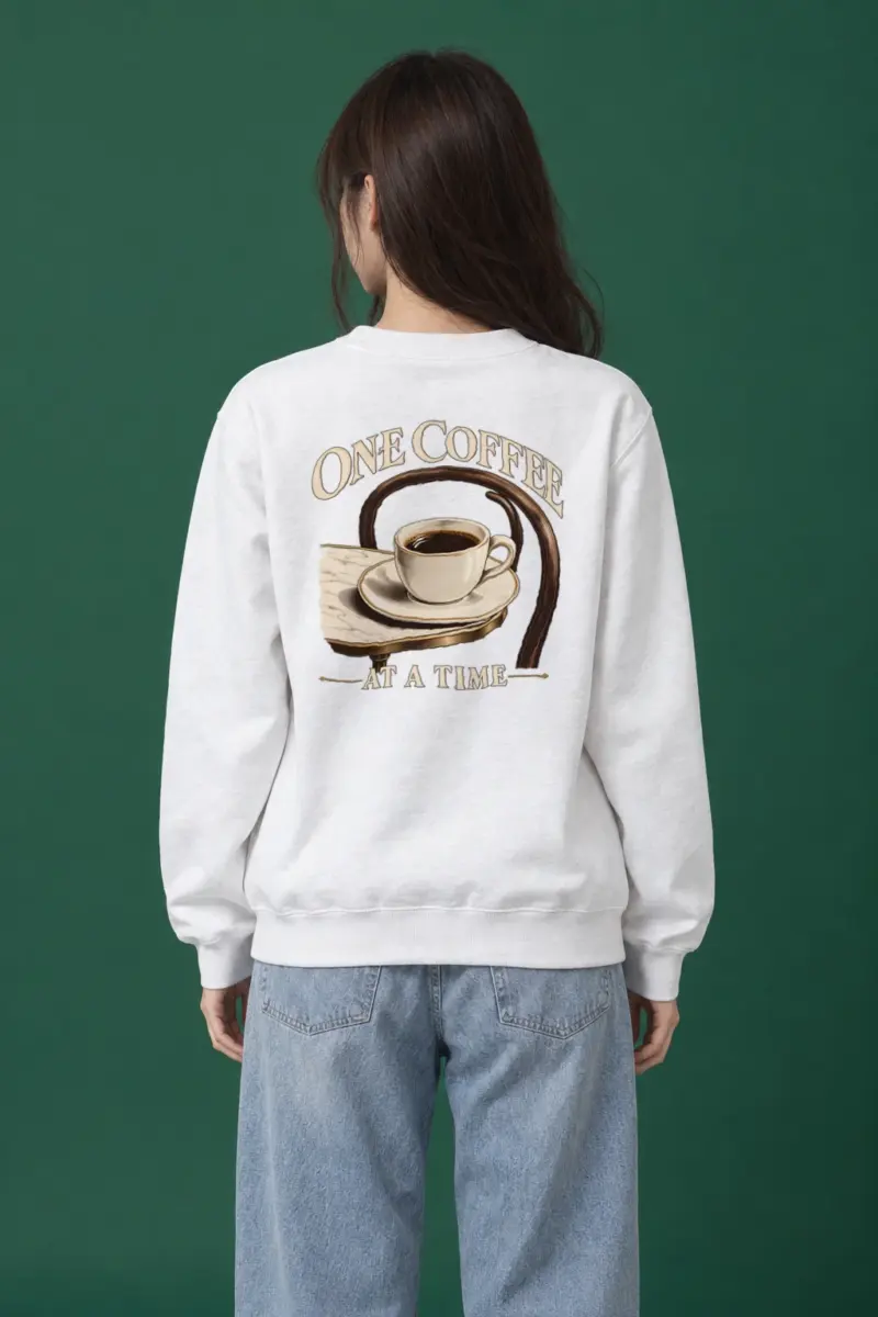 "One Coffee At A Time" Heavy Blend Unisex Crewneck Sweatshirt | Gildan 18000