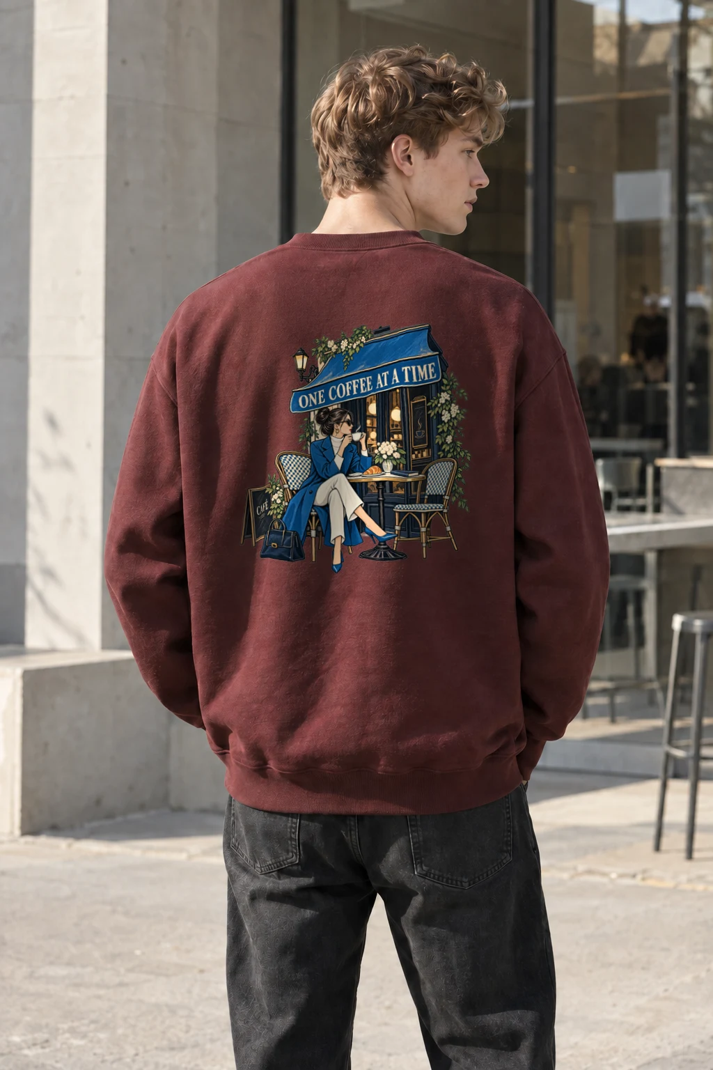 "One Coffee at a Time" Heavy Blend Unisex Crewneck Sweatshirt | Gildan 18000