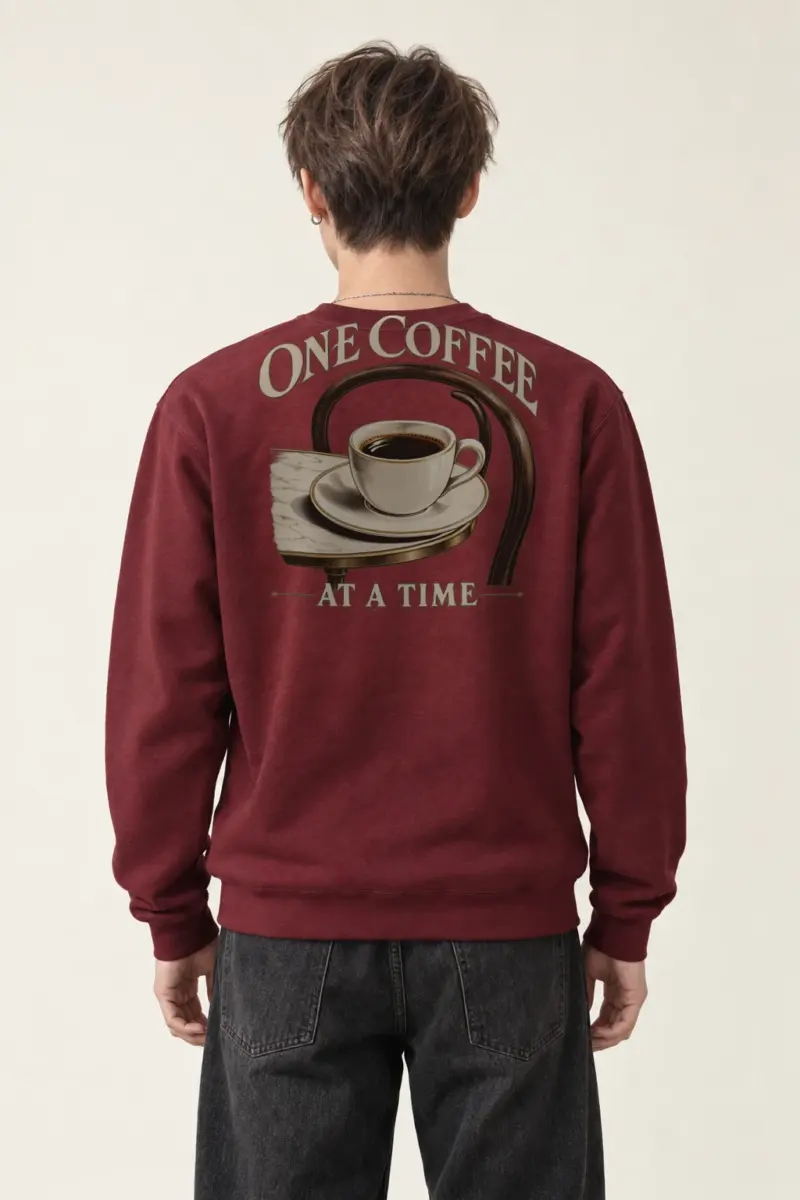 "One Coffee At A Time" Heavy Blend Unisex Crewneck Sweatshirt