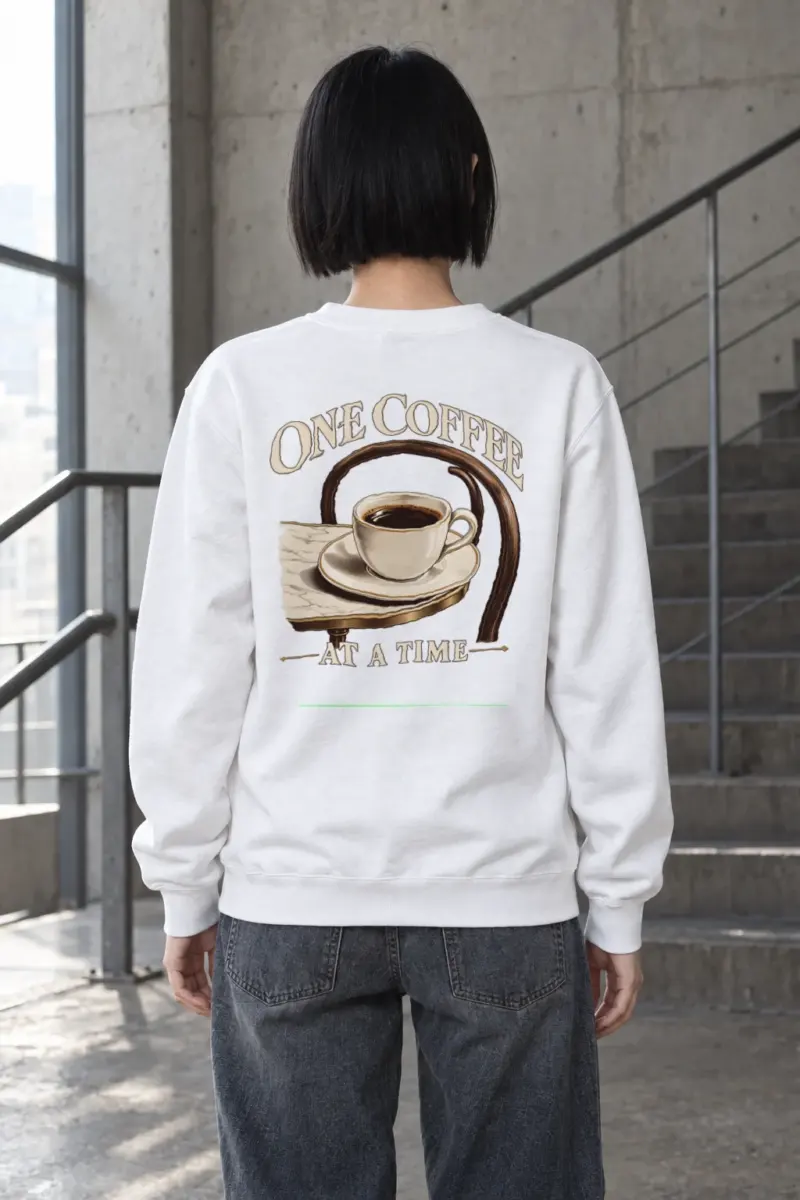 "One Coffee At A Time" Heavy Blend Unisex Crewneck Sweatshirt | Gildan 18000