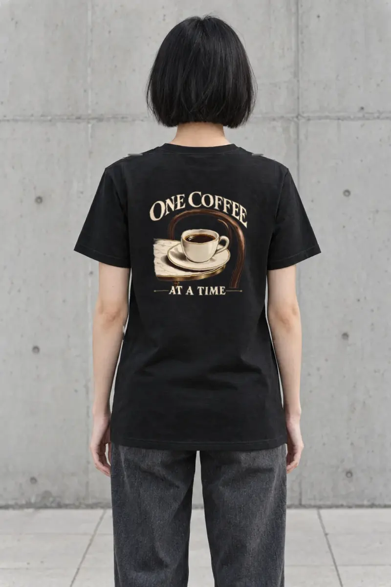 "One Coffee at a Time" Heavyweight Unisex Crewneck T-shirt